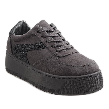 Sneakers grigie sulla piattaforma B318-21 grigio 1