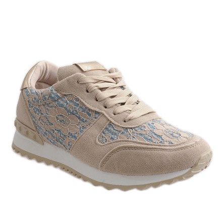 Sneakers beige con laccio G-100 1