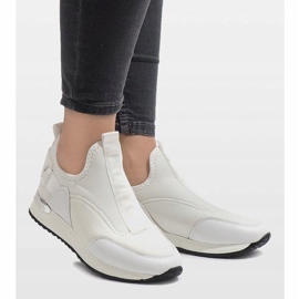 Sneakers bianche in lycra R-403 bianco 2