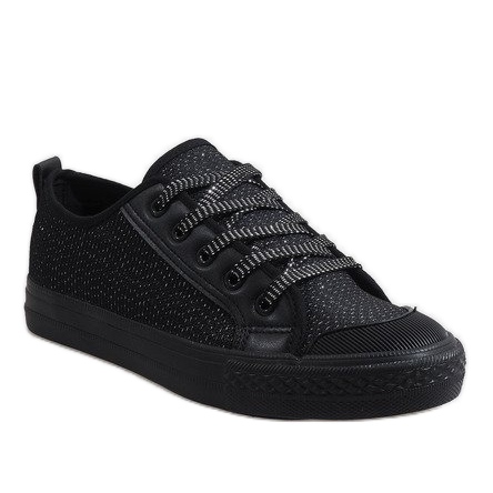 Sneakers nere glitterate BOK-1138 nero 1