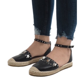 Espadrillas nere con borchie Favara nero 1