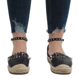 Espadrillas nere con borchie Favara nero 2