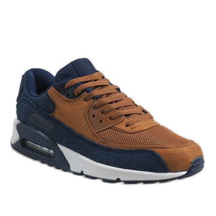 Scarpe sportive da uomo blu navy 8104 marrone 1
