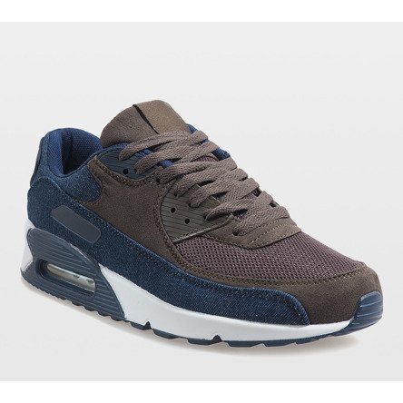 Scarpe sportive da uomo blu navy 8104 marrone 1