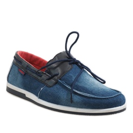Scarpe eleganti blu navy AB108-1 mocassini 1