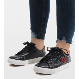 Sneakers nere cuore G-115 nero 1