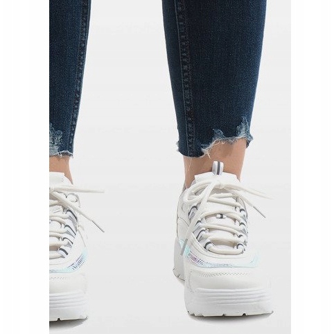Scarpe sportive alla moda bianche BO-62 bianco 2
