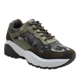 Scarpe sportive alla moda verdi, mimetiche LT013 verde 1