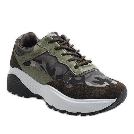 Scarpe sportive alla moda verdi, mimetiche LT013 verde 1