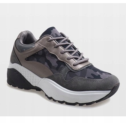 Scarpe sportive grigie alla moda, mimetiche LT013 grigio 1