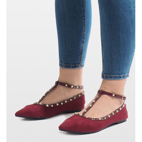 Ballerine bordeaux 127-13 rosso 1