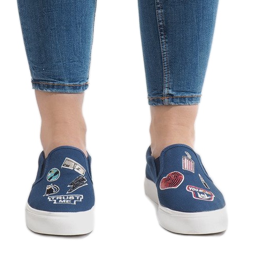 Sneakers slip-on blu navy NB102P 2