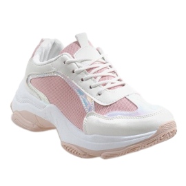 Scarpe sportive rosa alla moda 2018-6 bianco 1