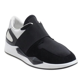 Sneakers nere in lycra R371 nero 1