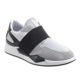Sneaker in lycra grigia R371 bianco grigio 1
