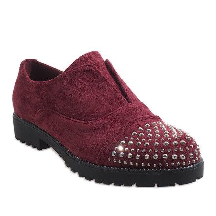 Slip on bordeaux con 22-2 borchie rosso 1