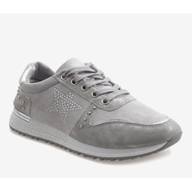 Sneakers sportive grigie con stella XSM101-19 grigio 1