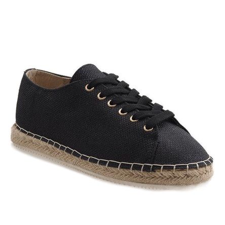 Espadrillas stringate nere 831-1 nero 1