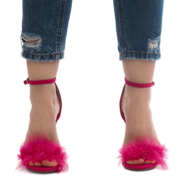 Sandali tacco alto in camoscio rosa NF-19P 1