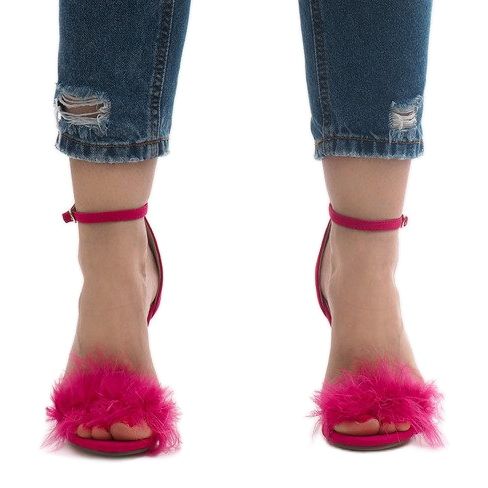 Sandali tacco alto in camoscio rosa NF-19P 1