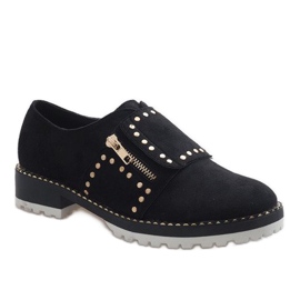 Scarpe slip-on nere con borchie U-6249 nero 1
