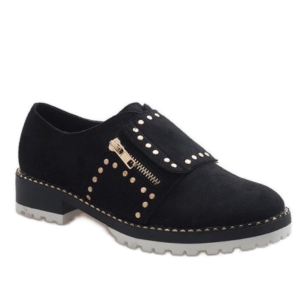 Scarpe slip-on nere con borchie U-6249 nero 1