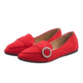 Mocassini ballerine DY-01 rosse rosso 1