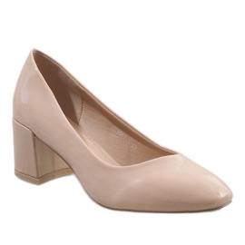 Décolleté laccate beige sul palo 7501-1 1