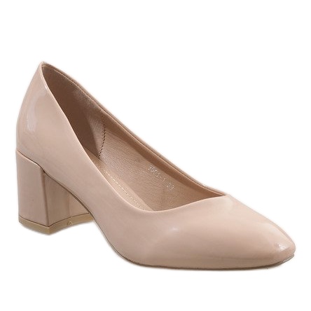 Décolleté laccate beige sul palo 7501-1 1