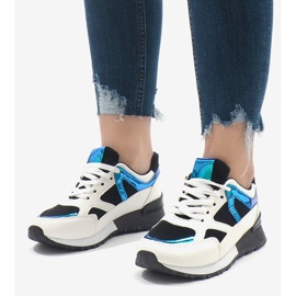Sneakers nere scarpe sportive alla moda 2018-12 bianca nero 1