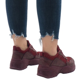 BY-080 scarpe sportive bordeaux rosso multicolore 1