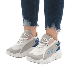 Scarpe sportive di tendenza multicolori 9115 Blu bianca rosa grigio 1