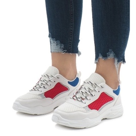 Scarpe sportive alla moda multicolori YM-31 bianca 1