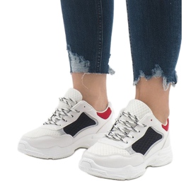Scarpe sportive alla moda multicolori YM-31 Black bianco nero rosso 1