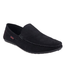 Scarpe basse eleganti nere AB96K-1 mocassini nero 1