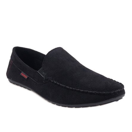 Scarpe basse eleganti nere AB96K-1 mocassini nero 1