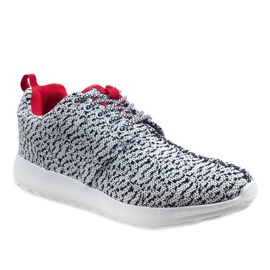 Scarpe sportive bianche LD19-7 bianco nero 1