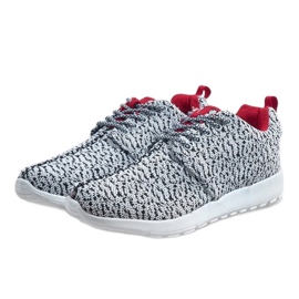 Scarpe sportive bianche LD19-7 bianca nero 2