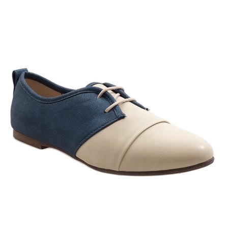 Scarpe jazz Oxford beige 2 blu navy 1