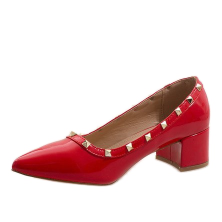 Pompe laccate nere sul pilastro X-70 rosso 1