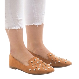 Mocassini cammello ballerine F3262 marrone 1