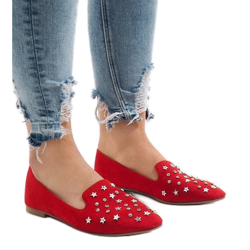 Mocassini rossi ballerine F3262 rosso 1
