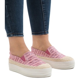 Sneakers espadrillas rosa sulla piattaforma GH001 1