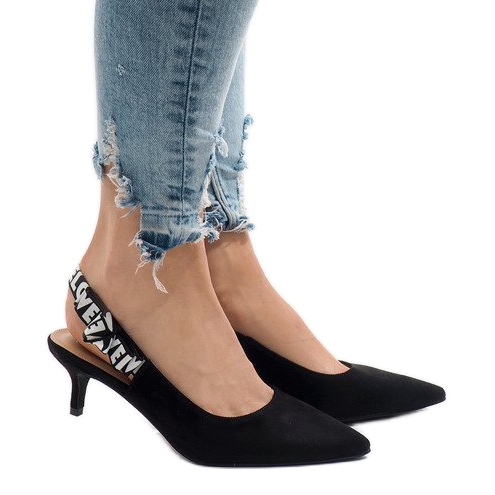Décolleté nere su tacco HD-33 nero 1