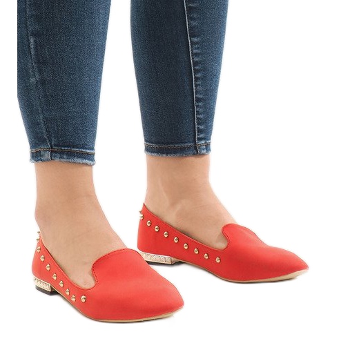Mocassini ballerine ZHC-980 rosse rosso 2