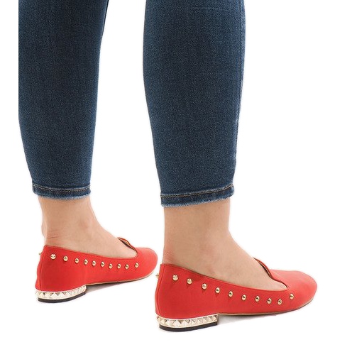 Mocassini ballerine ZHC-980 rosse rosso 1