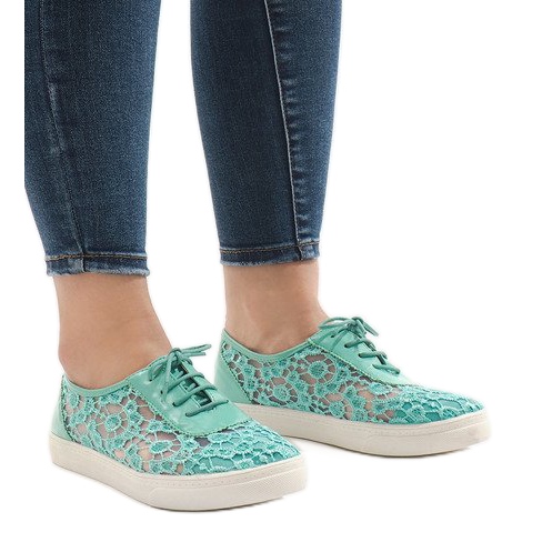 Sneakers in pizzo verde HC235 multicolore 1