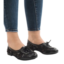 Sneakers nere in pizzo HC236 nero 1