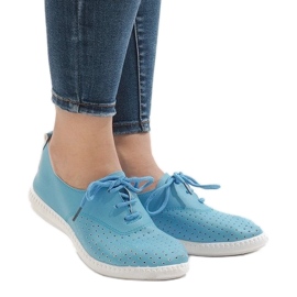 Sneakers nere traforate HR61116 blu 1