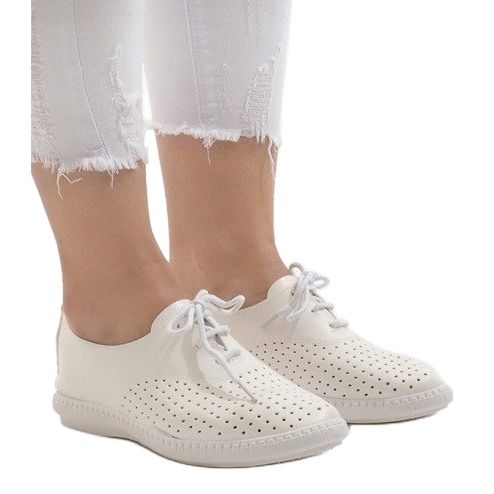 Sneakers bianche traforate HR61116 bianco 1